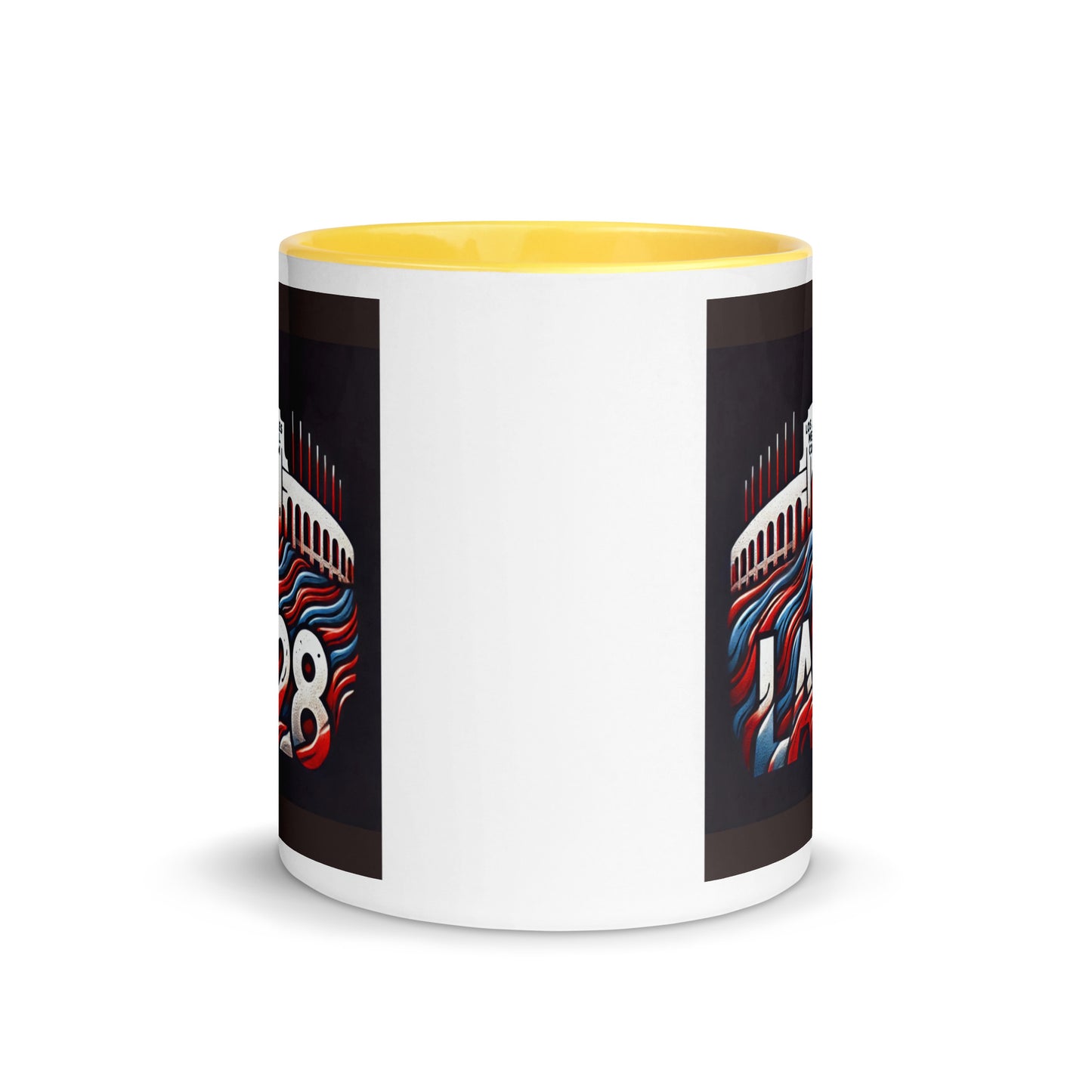 Patriotic LA28 Logo with Los Angeles Memorial Coliseum Outline Color Mug