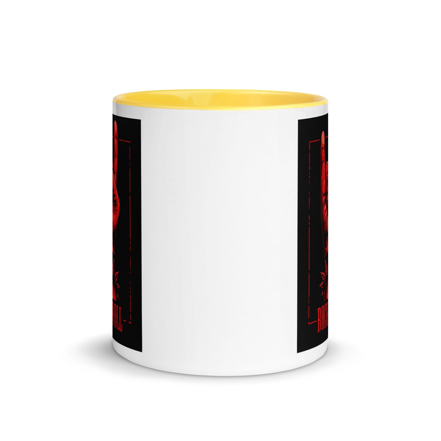 Rock and Roll Red Hand Gesture with Spike Bracelet Color Mug