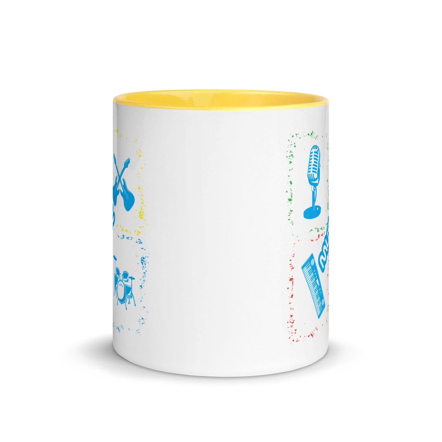 Musical Instruments Colorful Microphone Keyboard Drums Guitar Color Mug
