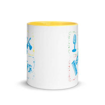 Musical Instruments Colorful Microphone Keyboard Drums Guitar Color Mug