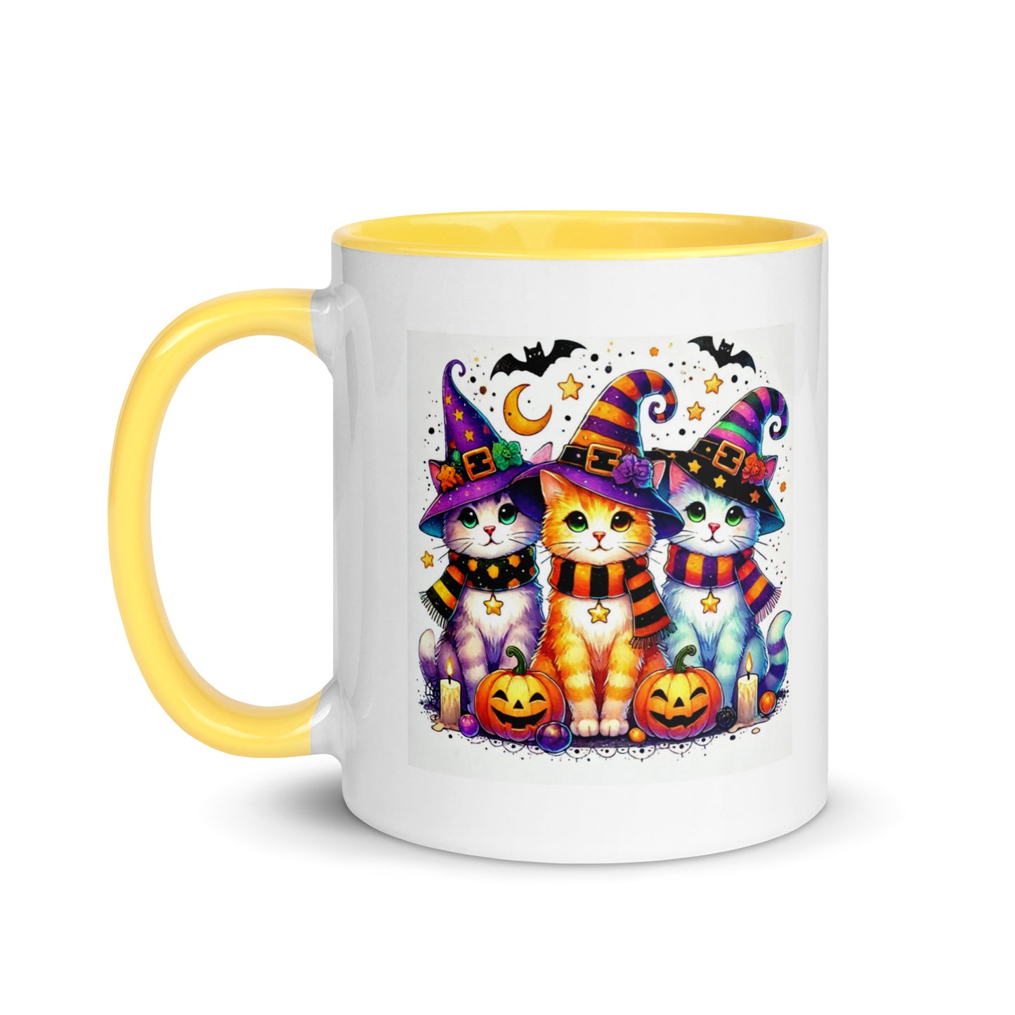 Halloween Cats in Witch Hats Color Mug