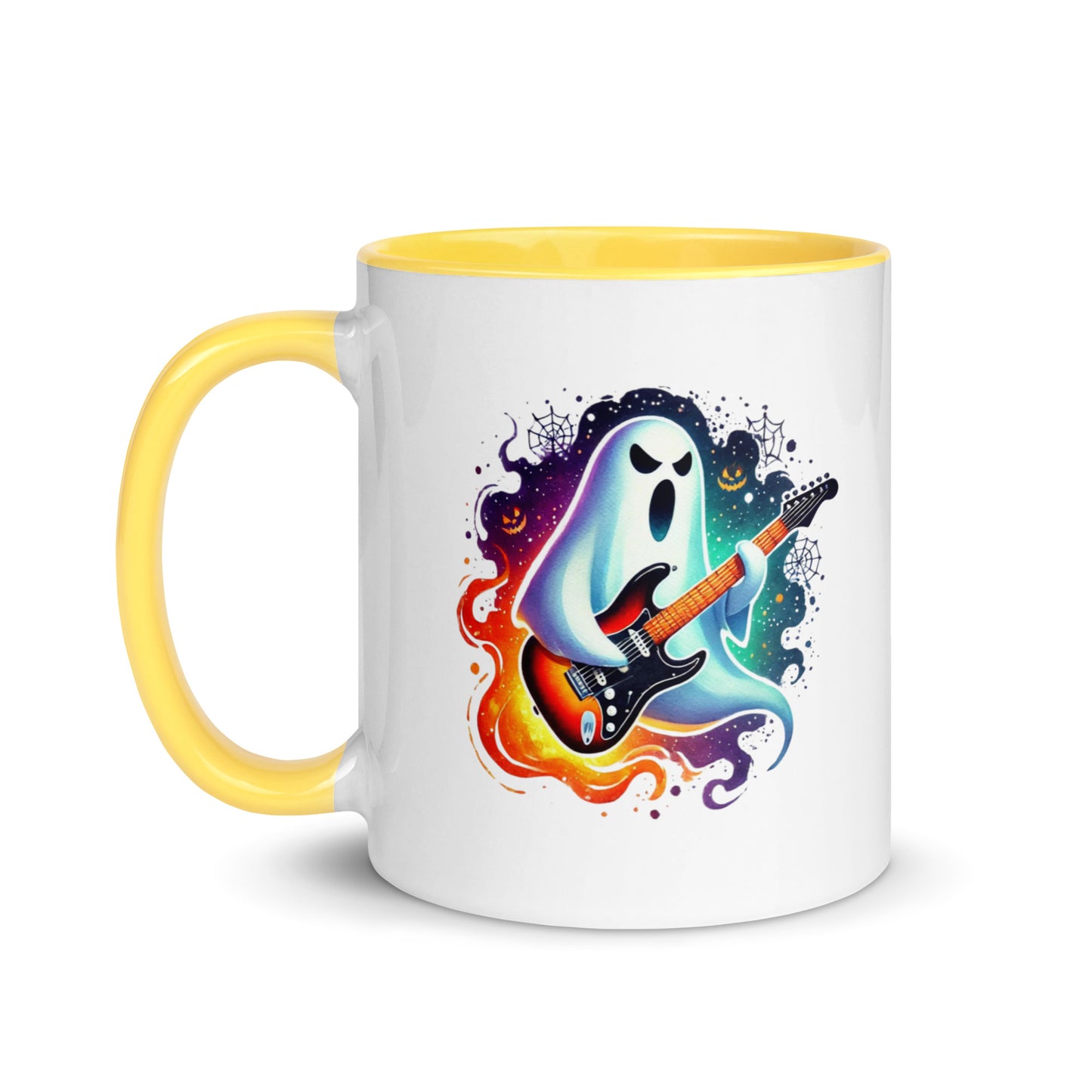 Halloween Ghost Shredding Guitar Color Mug