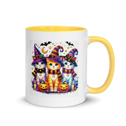 Halloween Cats in Witch Hats Color Mug