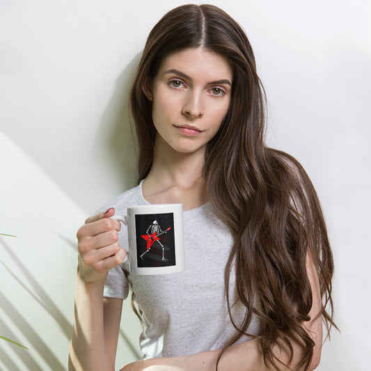 American Guitarist Skeleton White mug