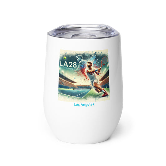 LA28 Tennis Championship Watercolor Print Team USA Wine Tumbler