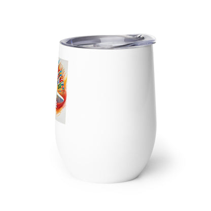 Patriotic LA28 Watercolor Logo Featuring Flags of Nations Wine Tumbler