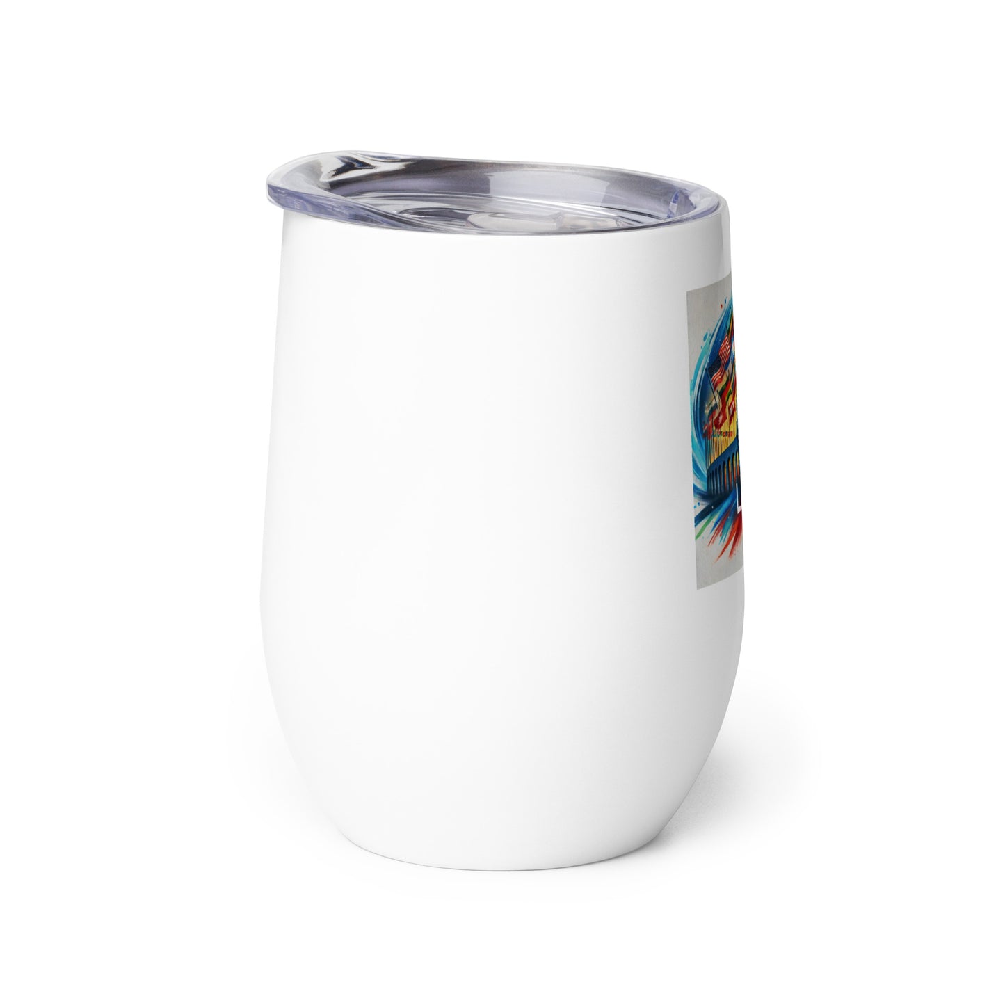Patriotic LA28 Watercolor Logo Featuring Flags of Nations Wine Tumbler