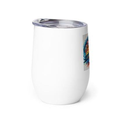Patriotic LA28 Watercolor Logo Featuring Flags of Nations Wine Tumbler