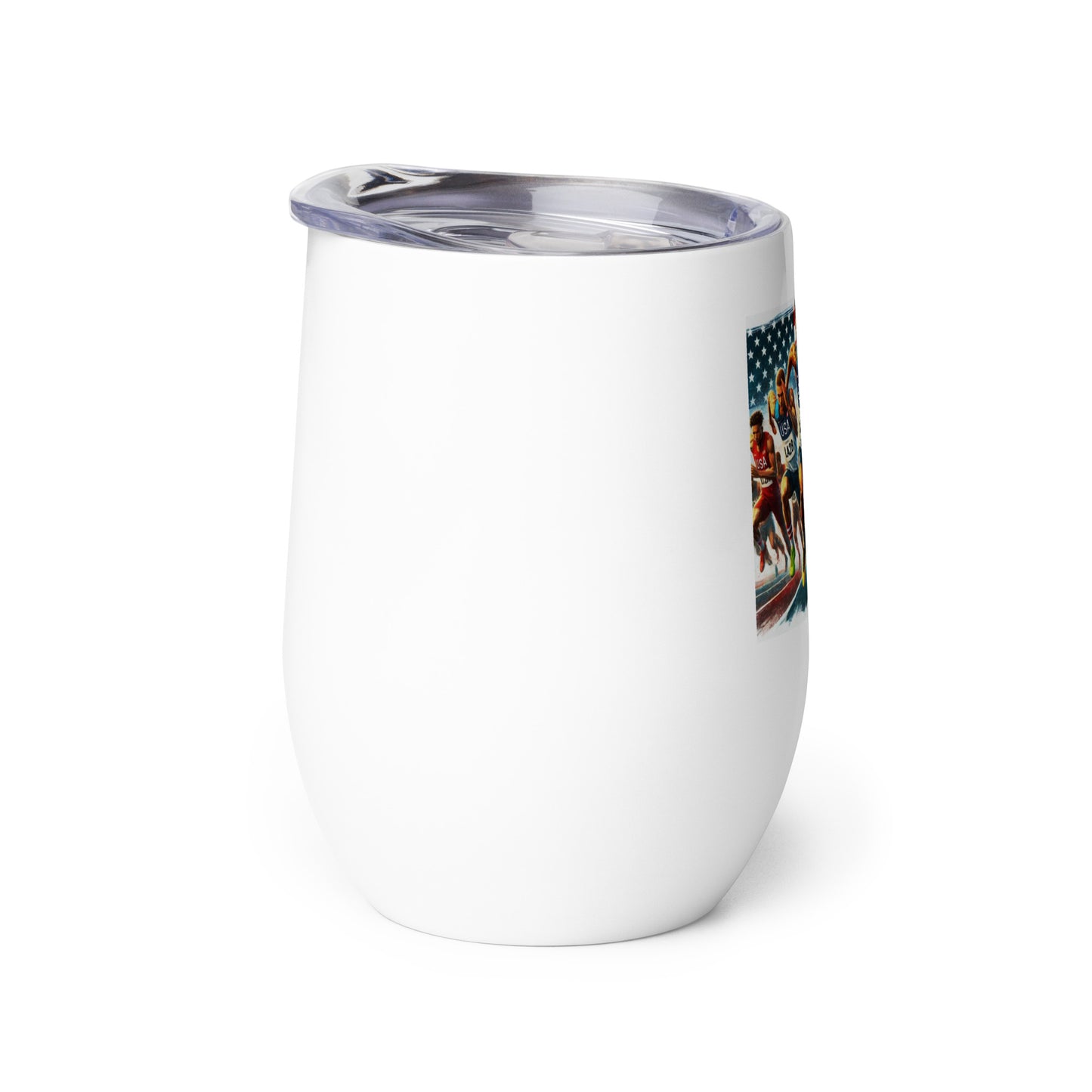 LA28 Team USA 100 Meters Watercolor Print | Los Angeles Coliseum Art Wine Tumbler