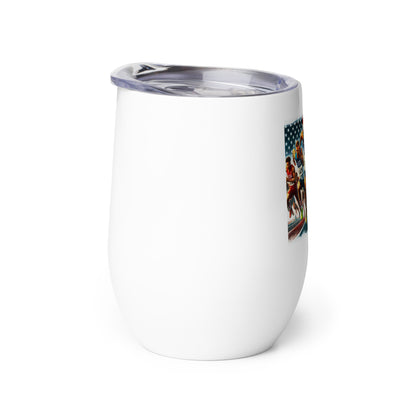 LA28 Team USA 100 Meters Watercolor Print | Los Angeles Coliseum Art Wine Tumbler