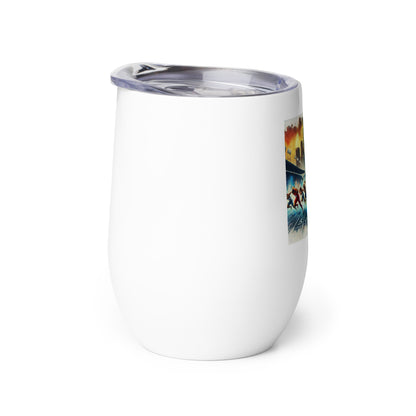 LA28 Olympic Sprint Finish - Mixed Men & Women Athletes Wine Tumbler