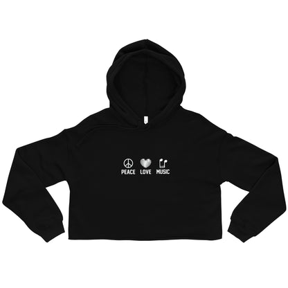 Peace Love Music Crop Hoodie