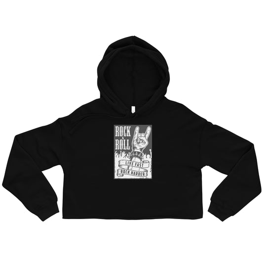 Live Fast Rock Harder Crop Hoodie