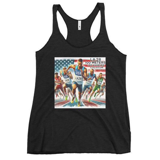 LA28 Team USA 100 Meters Watercolor Print | Los Angeles Coliseum Art Women's Tank Top