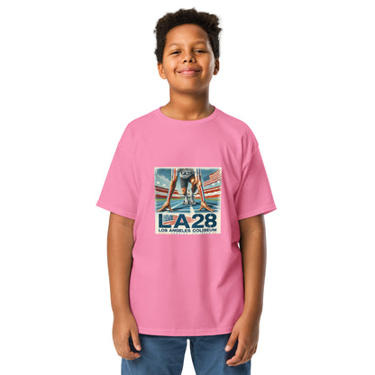 Surrealistic LA28 Track Start Watercolor Art Youth T-shirt