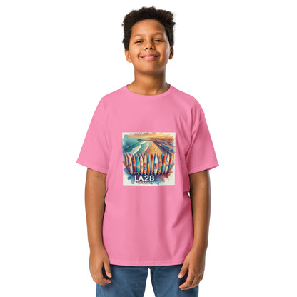 Surreal LA28 Surfboard Quiver Art Print - Santa Monica Beach Youth T-shirt