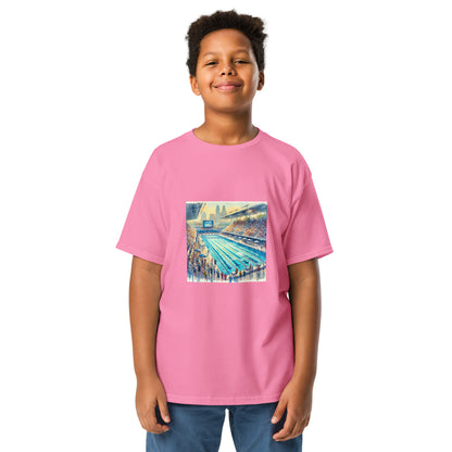 LA28 Swimming Event Watercolor Art Print Youth T-shirt