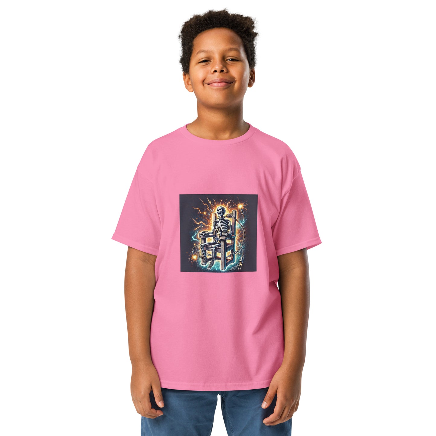 Halloween Skeleton Electric Chair Youth T-shirt