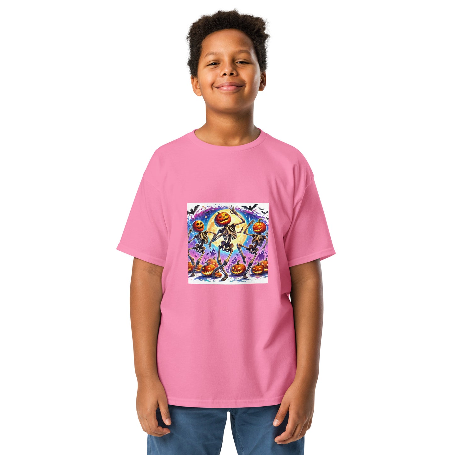 Skeleton Pumpkin Heads Youth T-shirt