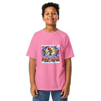 Skeleton Pumpkin Heads Youth T-shirt