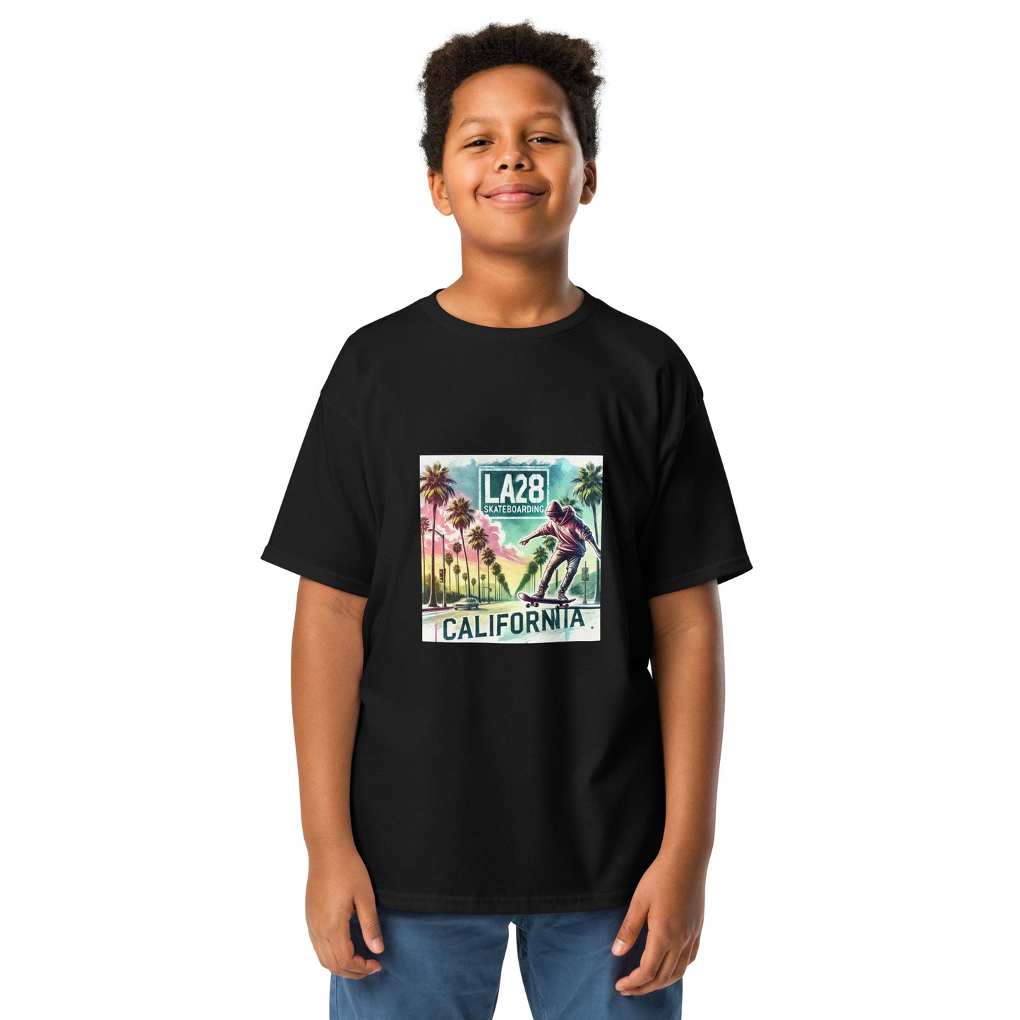 LA28 Skateboarding | Surrealistic Watercolor Design Youth T-shirt