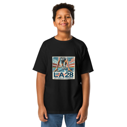 Surrealistic LA28 Track Start Watercolor Art Youth T-shirt