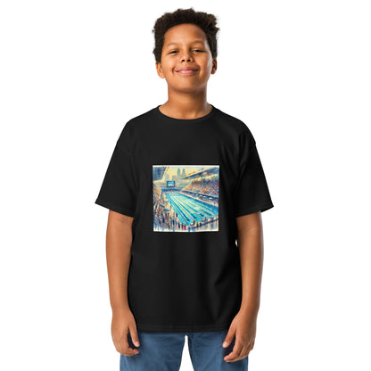 LA28 Swimming Event Watercolor Art Print Youth T-shirt