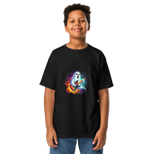 Halloween Ghost Shredding Guitar Youth T-shirt