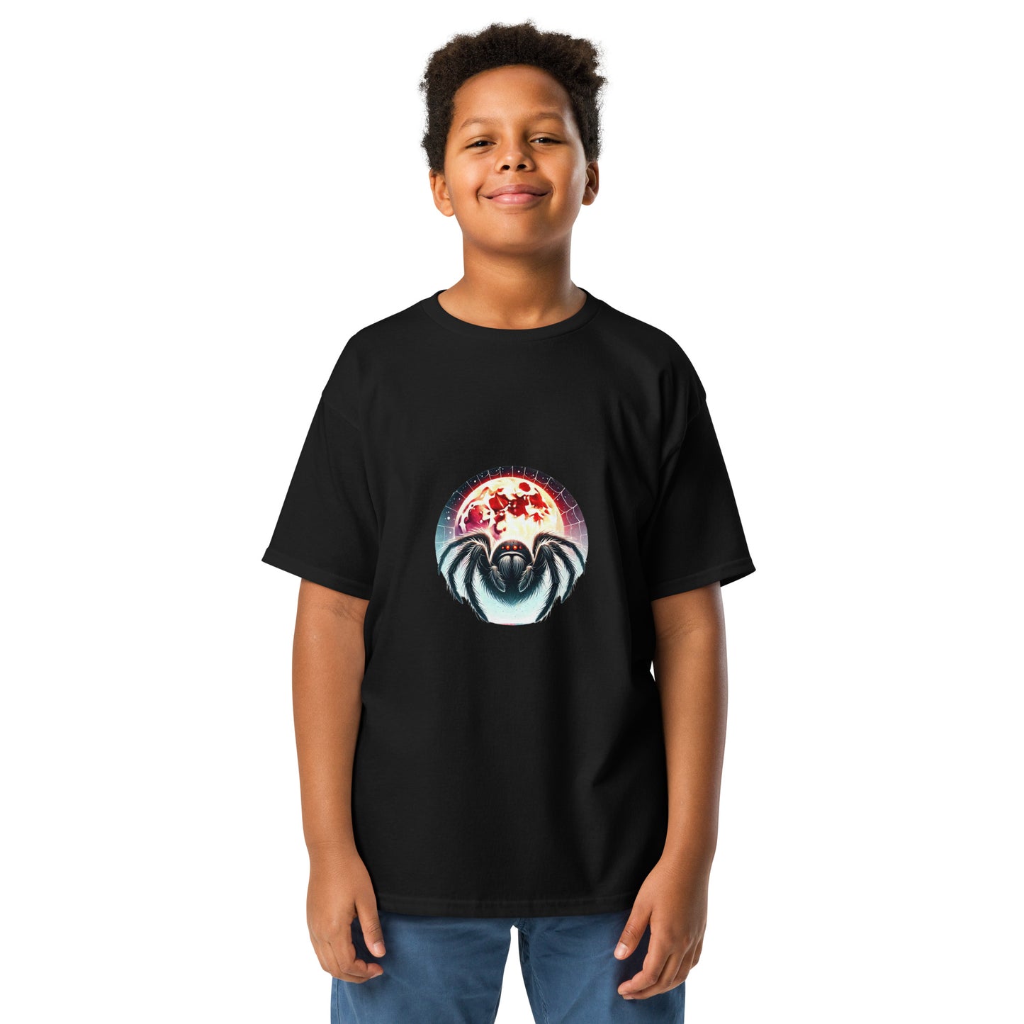 Scary Spider with Moon Youth T-shirt