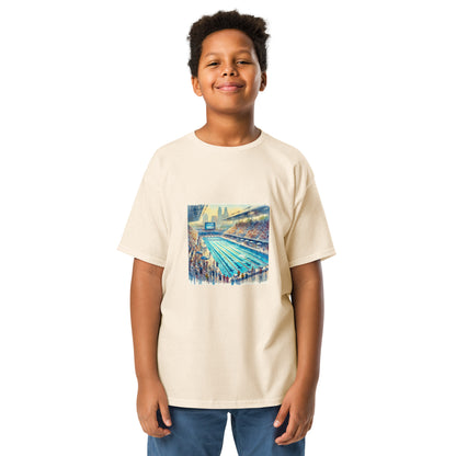 LA28 Swimming Event Watercolor Art Print Youth T-shirt