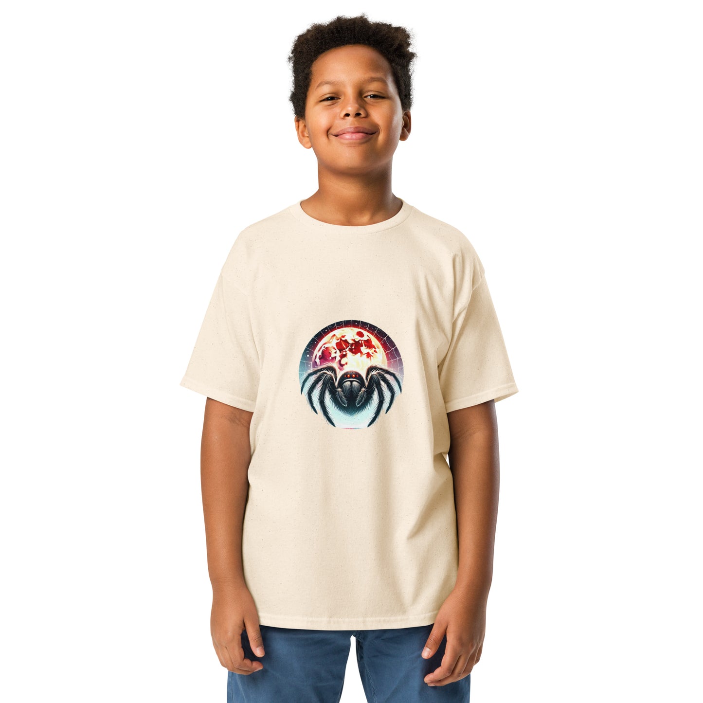 Scary Spider with Moon Youth T-shirt