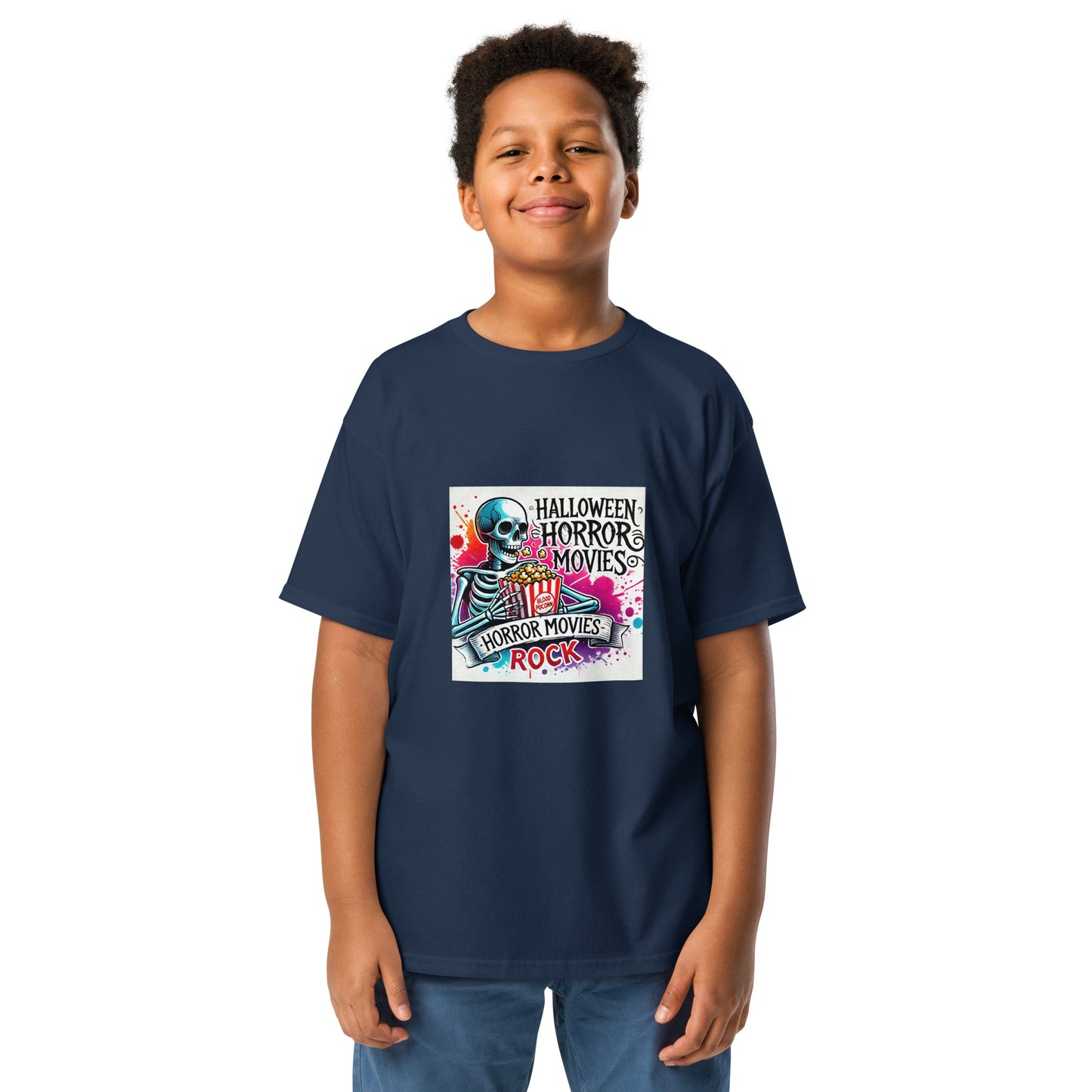Halloween Movies Popcorn Youth T-shirt