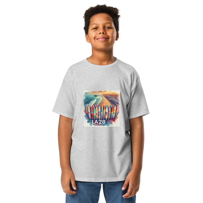 Surreal LA28 Surfboard Quiver Art Print - Santa Monica Beach Youth T-shirt