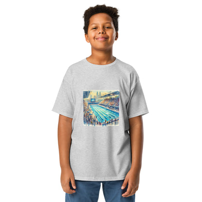 LA28 Swimming Event Watercolor Art Print Youth T-shirt