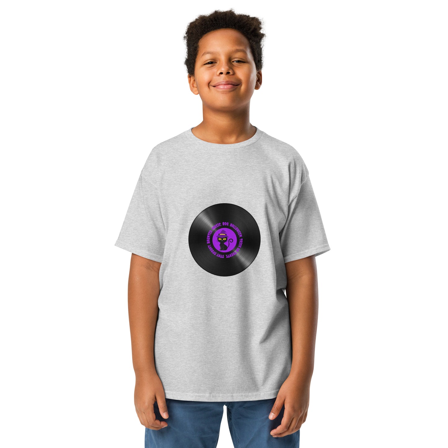 Cat Purple Vinyl Youth T-shirt