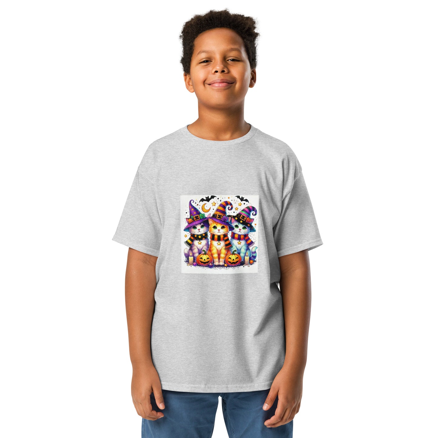 Halloween Cats in Witch Hats Youth T-shirt