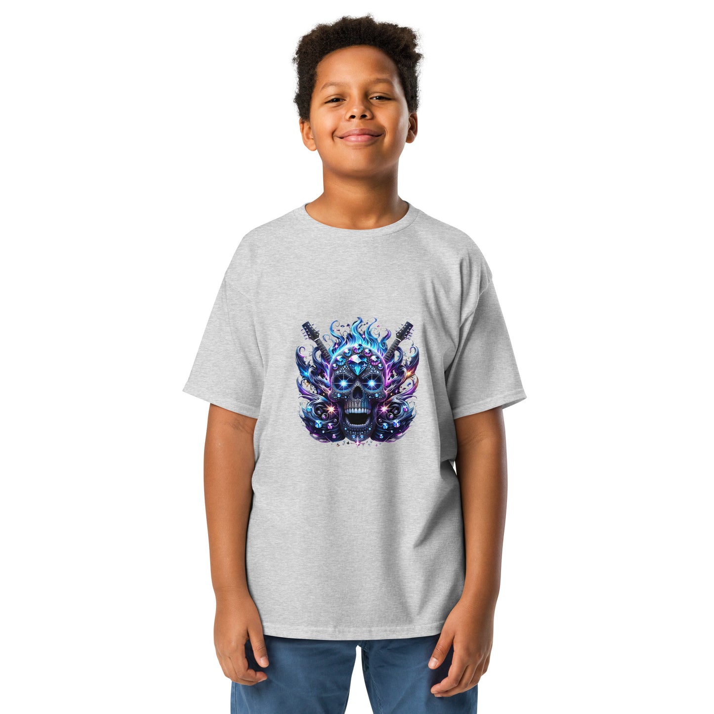 Diamond Skull Bling Youth T-shirt