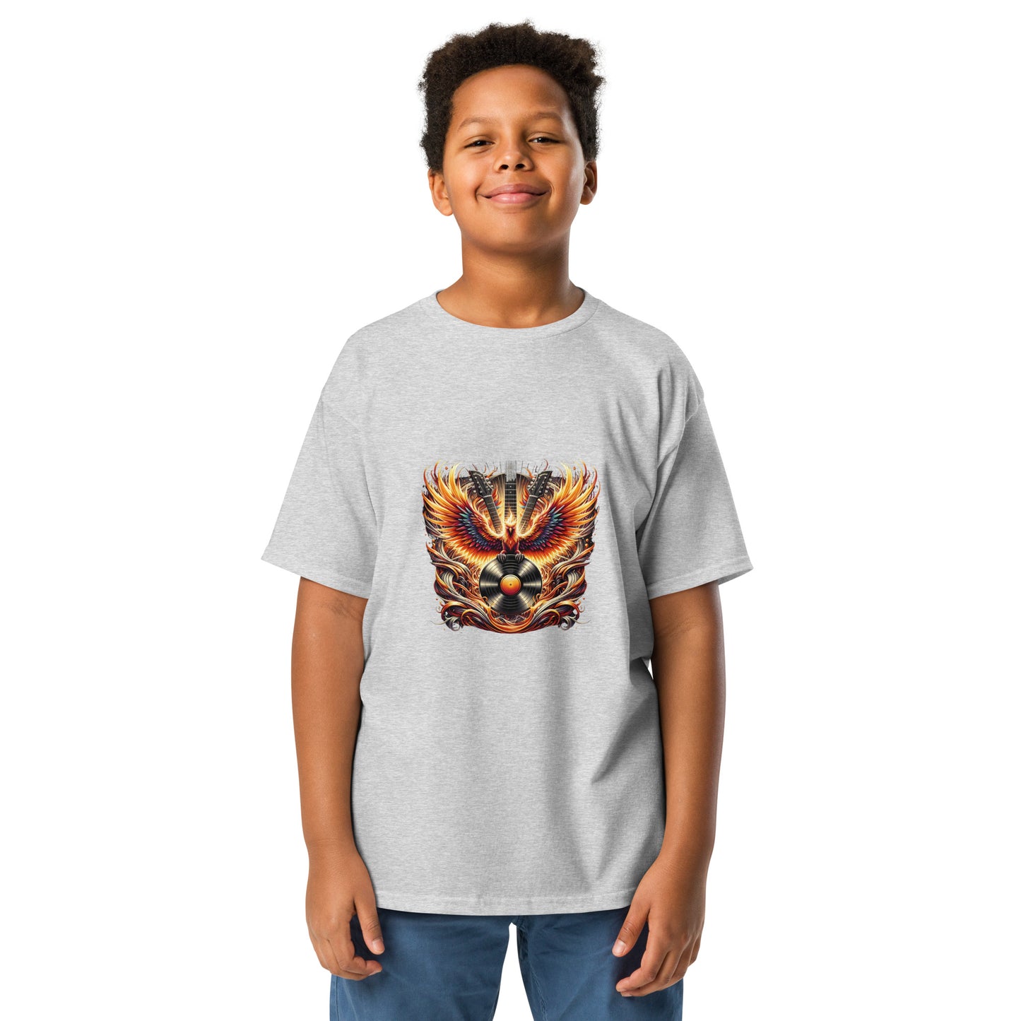 Guitar Eagle Flame Youth T-shirt